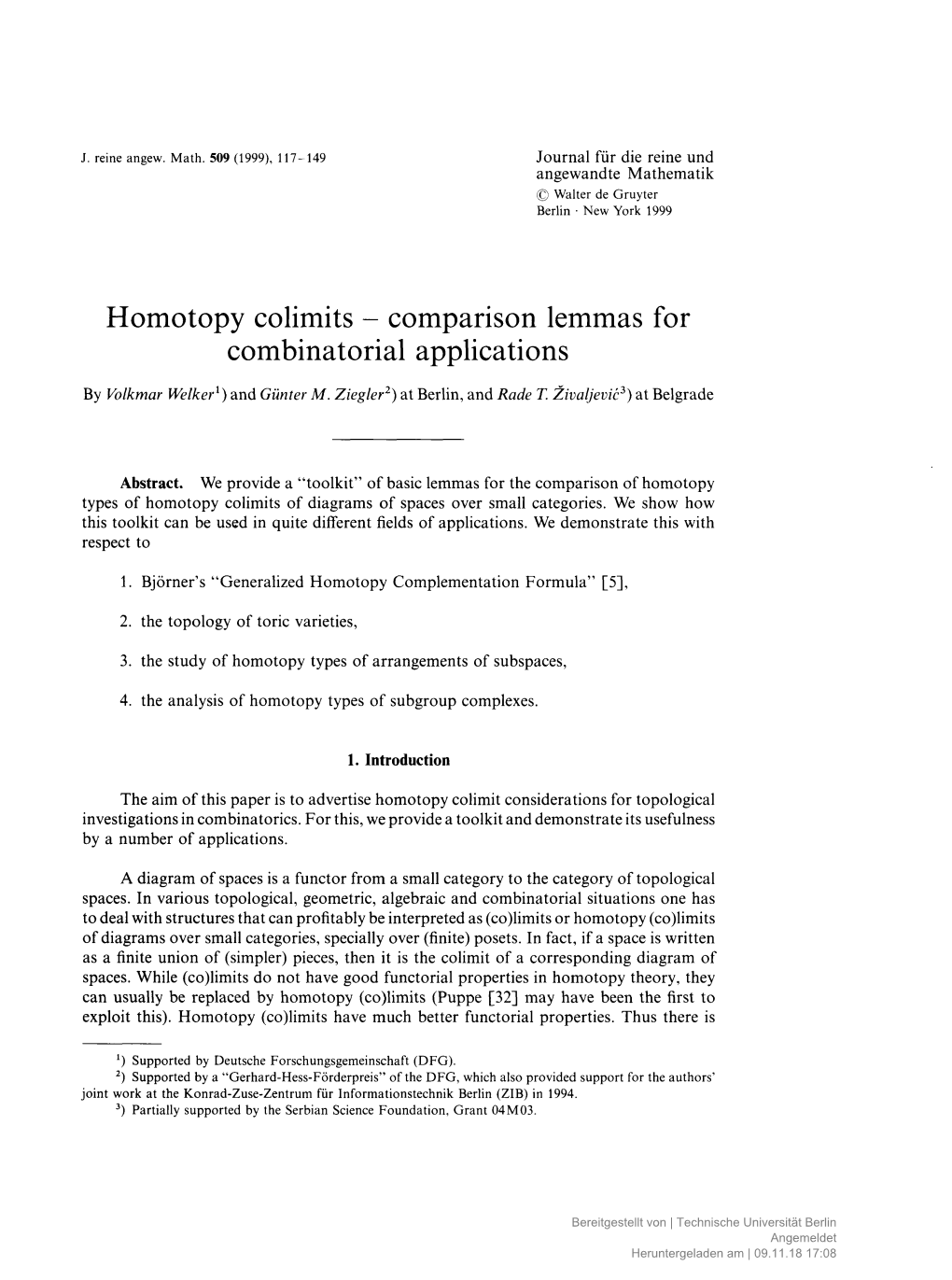 Homotopy Colimits - Comparison Lemmas for Combinatorial Applications