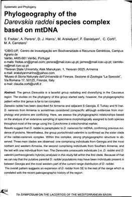 Darevskia Raddei Species Complex Based on Mtdna