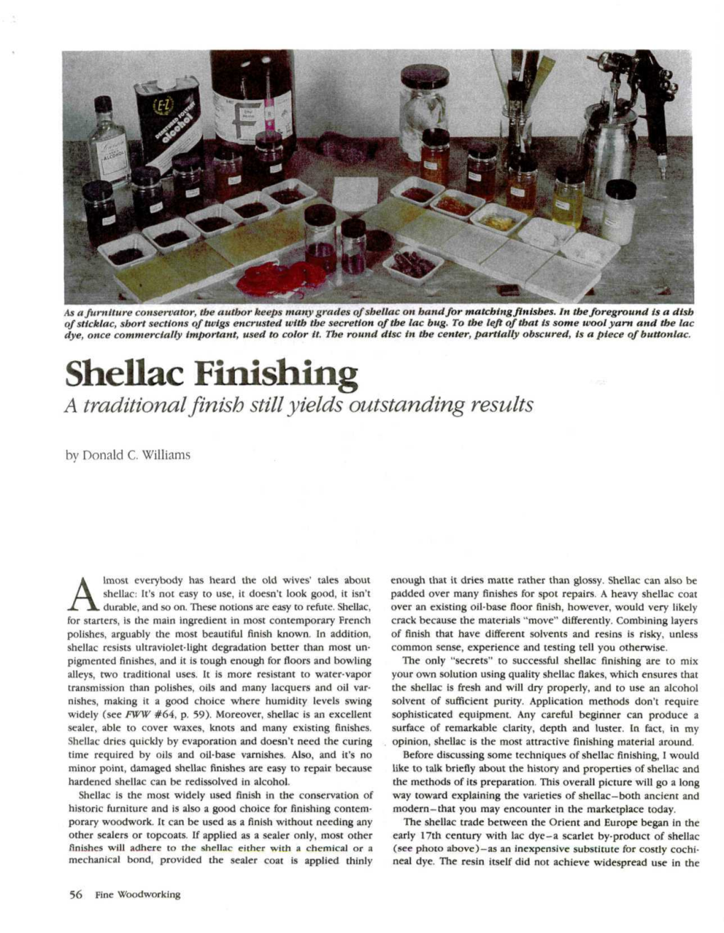 Shellac Finishing a Traditional Finish Still Yields Outstanding Results by Donald C