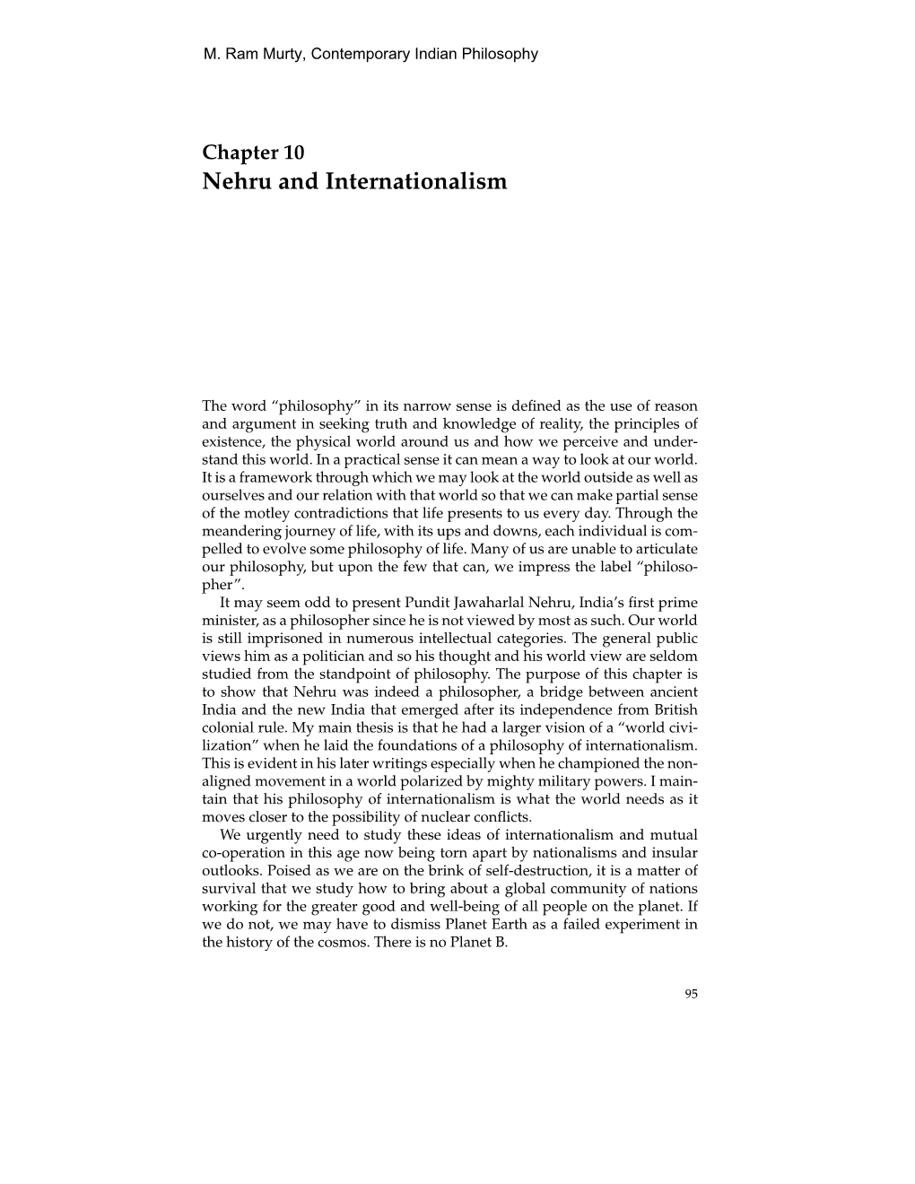 Nehru and Internationalism