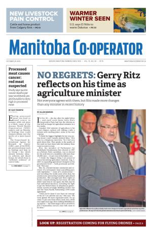 No Regrets:Gerry Ritz Reflects on His Time As Agriculture Minister