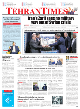 Iran's Zarif Sees No Military Way out of Syrian Crisis