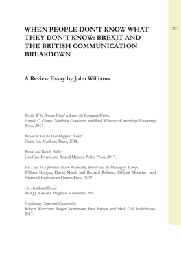 Brexit and the British Communication Breakdown