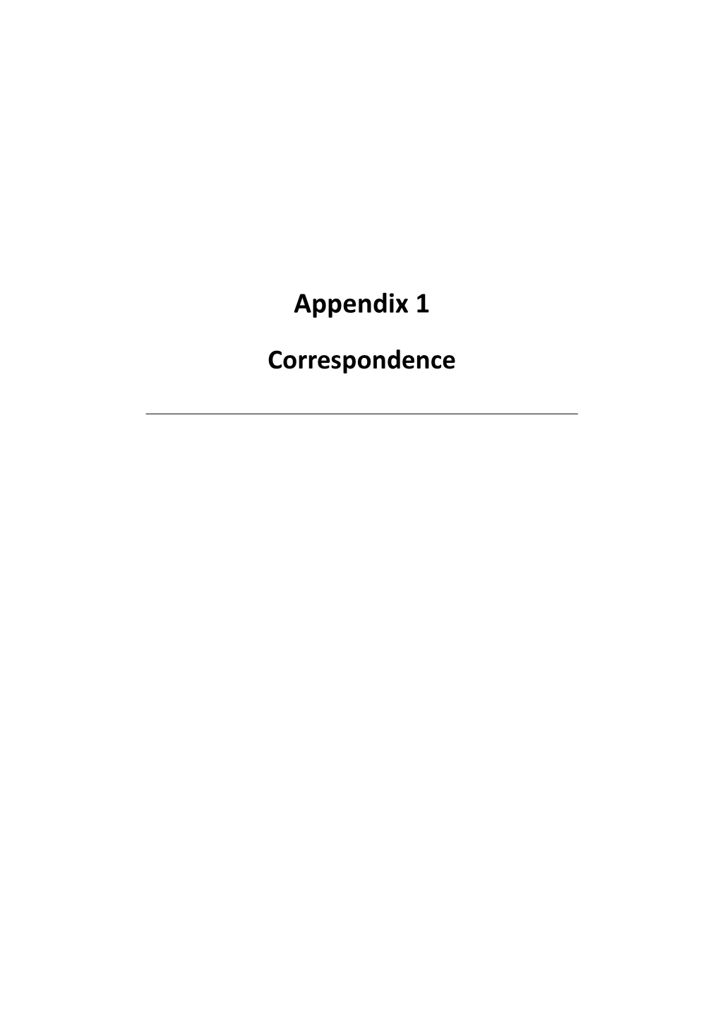 Appendix 1 Correspondence