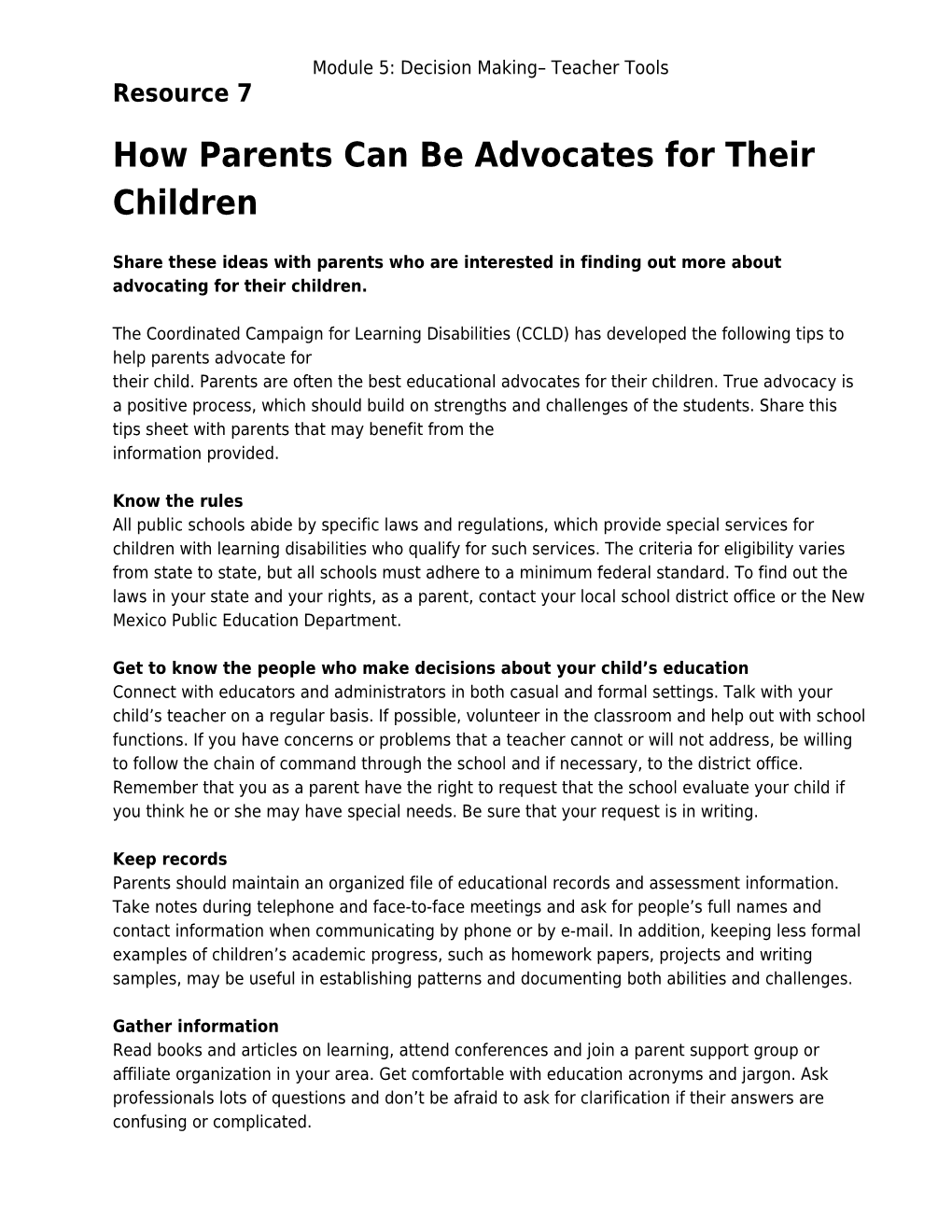 How Parents Can Be Advocates for Their Children