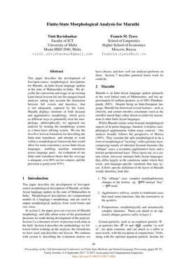 Finite-State Morphological Analysis for Marathi