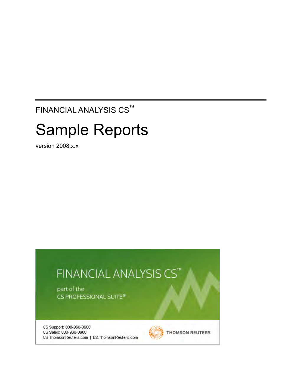 Financial Analysis CS Sample Reports (PDF)