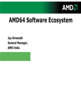 AMD64 Software Ecosystem