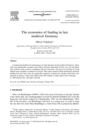 The Economics of Feuding in Late Medieval Germany