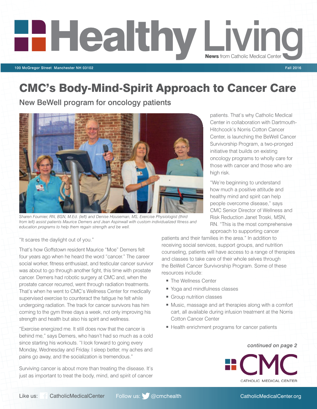 CMC's Body-Mind-Spirit Approach to Cancer Care