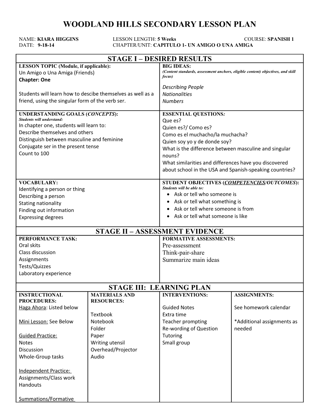 Fairless Elementary School Lesson Plan s7