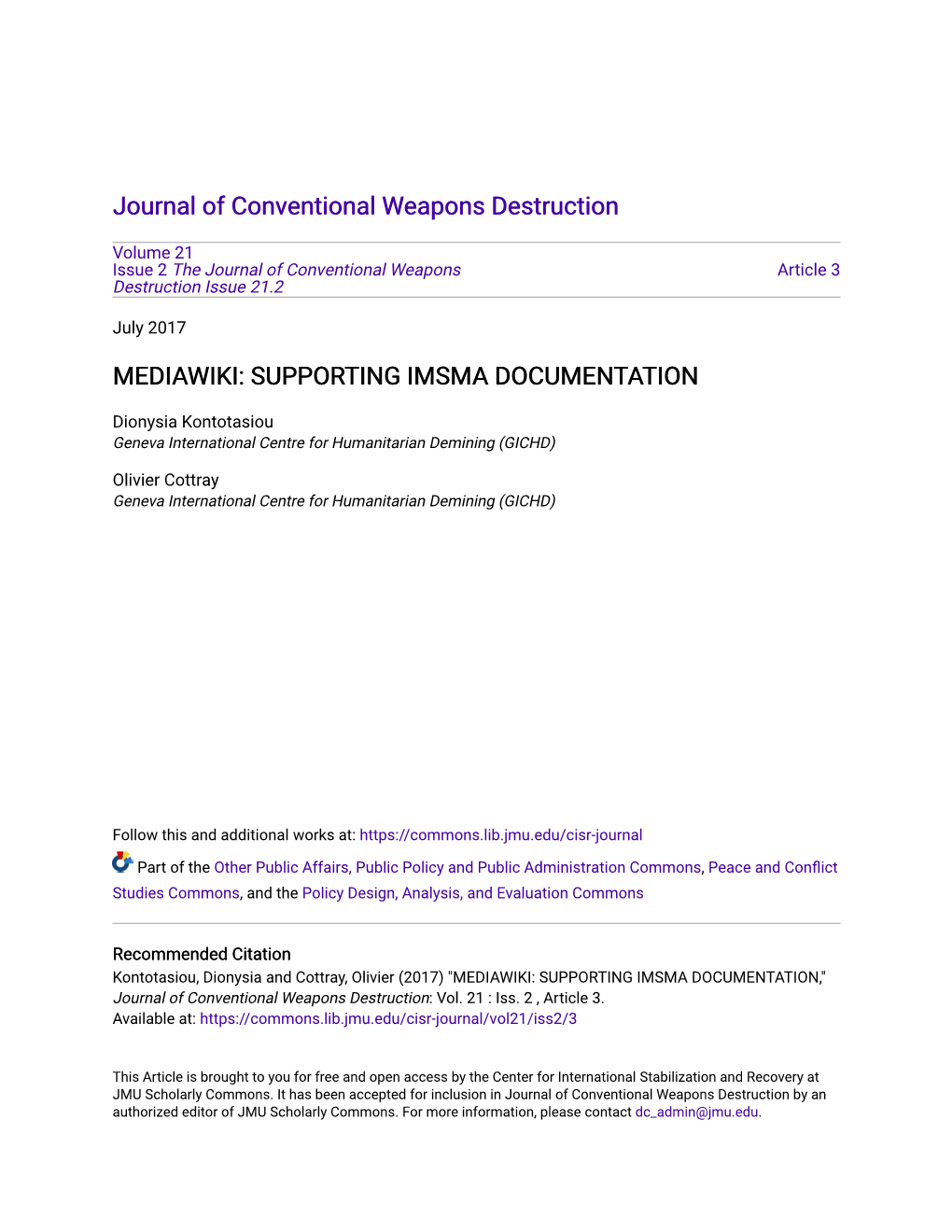 Mediawiki: Supporting Imsma Documentation