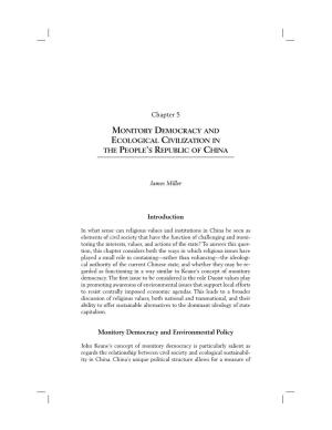 Monitory Democracy and Ecological Civilization in the People’S Republic of China