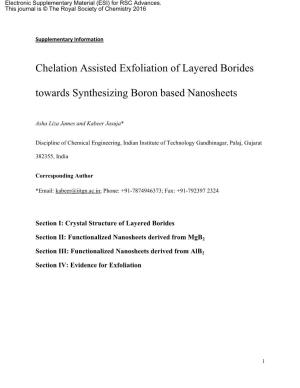 Chelation Assisted Exfoliation of Layered Borides Towards