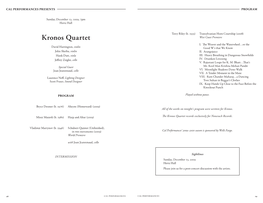 Kronos Quartet West Coast Premiere I