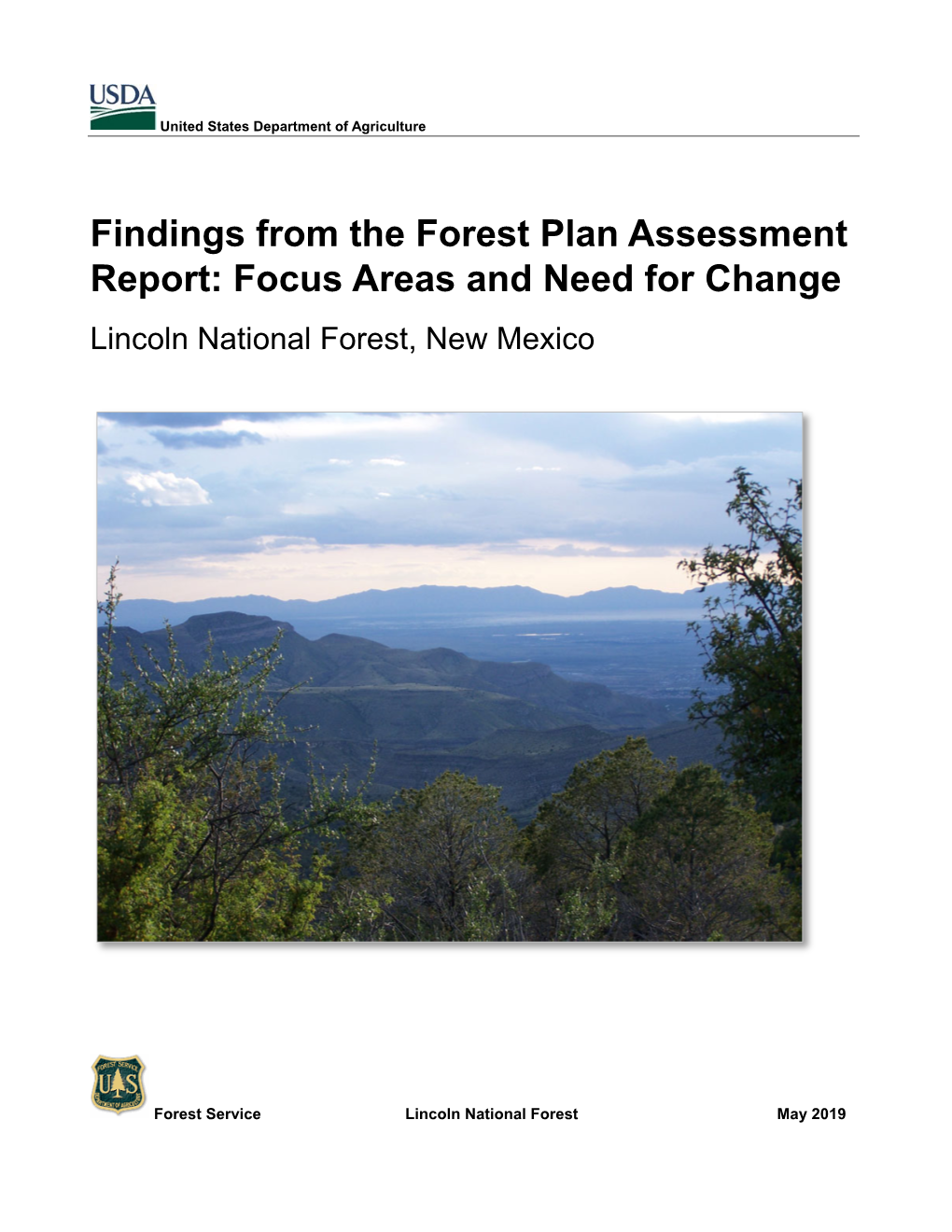 Lincoln National Forest, Findings from the Forest Plan Assessment Report