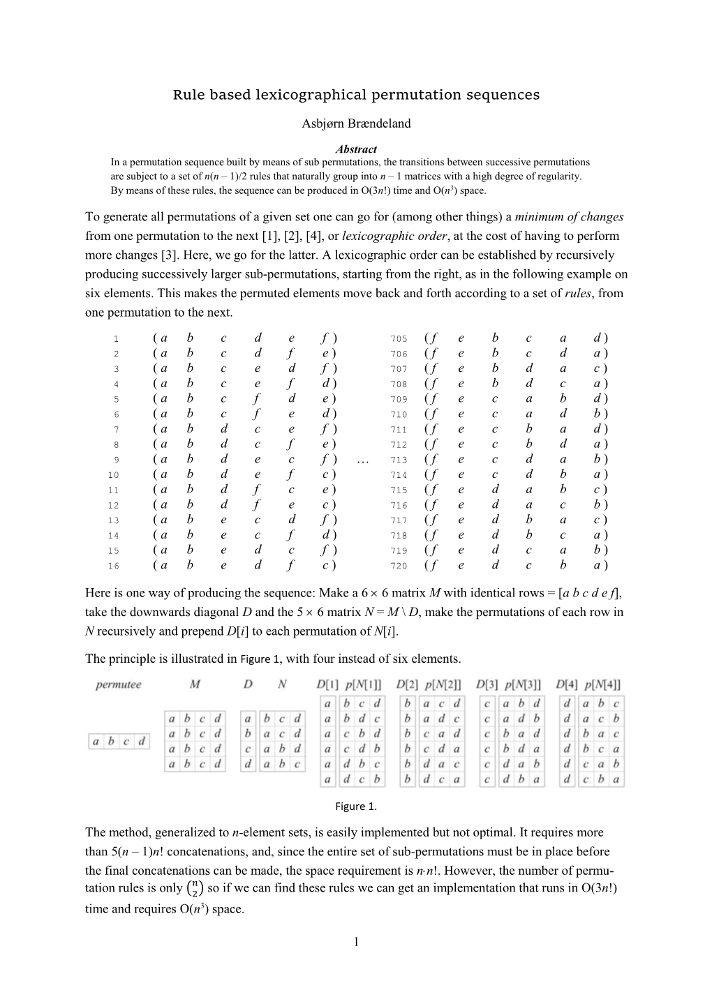 Rule Based Lexicographical Permutation Sequences