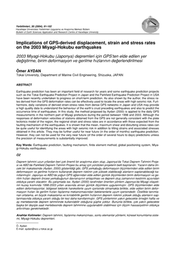 Implications of GPS-Derived Displacement, Strain and Stress Rates on the 2003 Miyagi-Hokubu Earthquakes