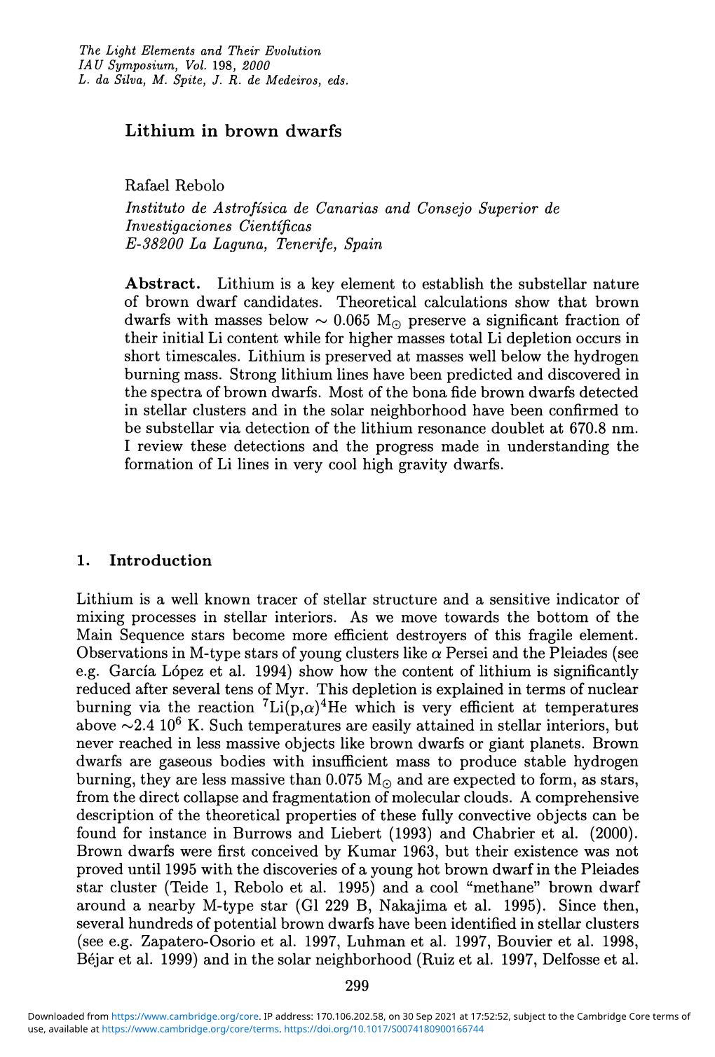 Lithium in Brown Dwarfs