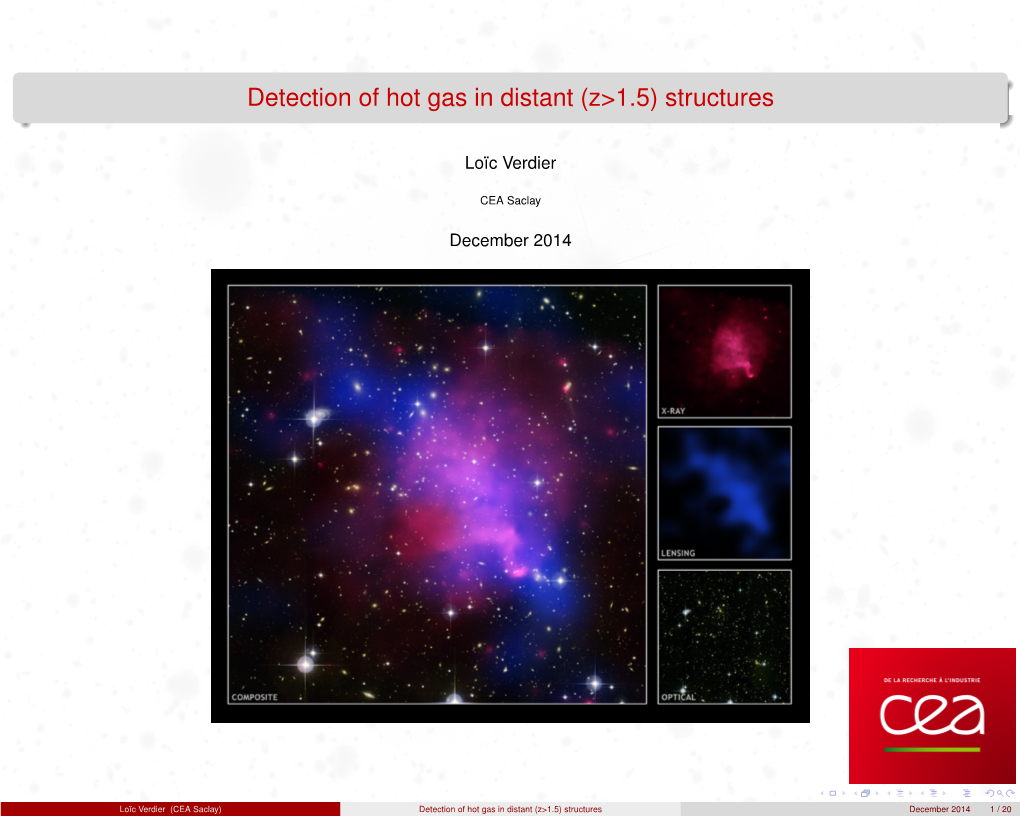 Detection of Hot Gas in Distant (Z&gt;1.5) Structures