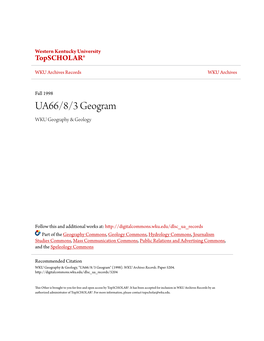 UA66/8/3 Geogram WKU Geography & Geology