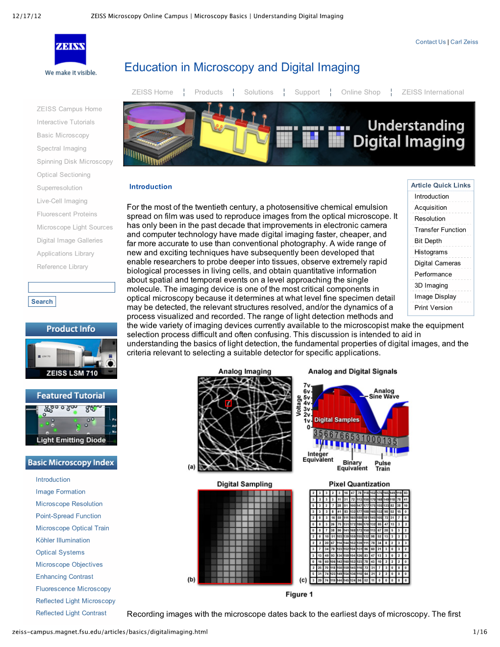 Education in Microscopy and Digital Imaging