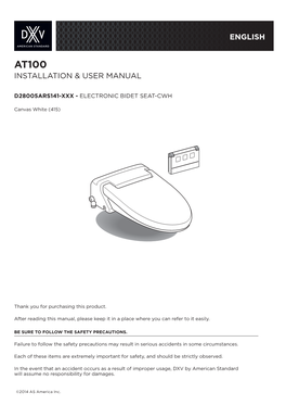 At100 Installation & User Manual