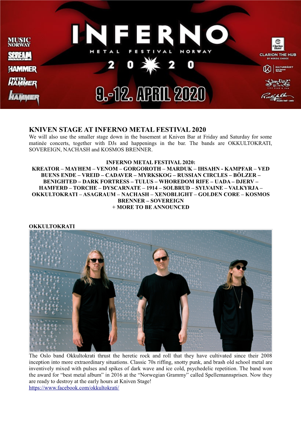 Kniven Stage at Inferno Metal Festival 2020