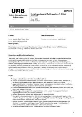 Sociolinguistics and Multilingualism: a Critical Approach