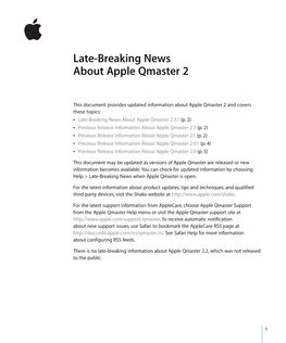Late-Breaking News About Qmaster 2.3.1