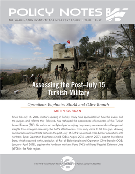 Assessing the Post–July 15 Turkish Military