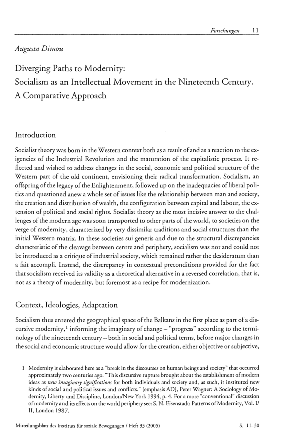 Socialism As an Intellectual Movement in the Nineteenth Century