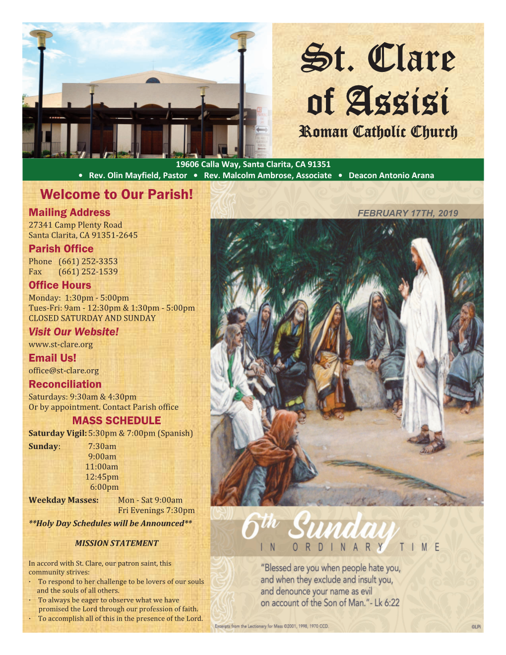 St. Clare of Assisi Roman Catholic Church - DocsLib