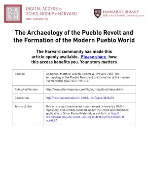 The Pueblo Revolt and the Formation of the Modern Pueblo World