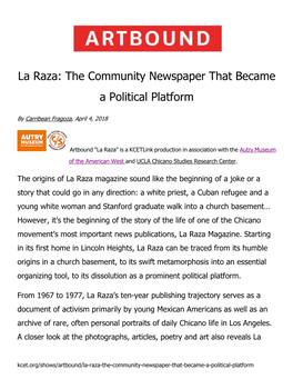 La Raza: the Community Newspaper That Became a Political Platform