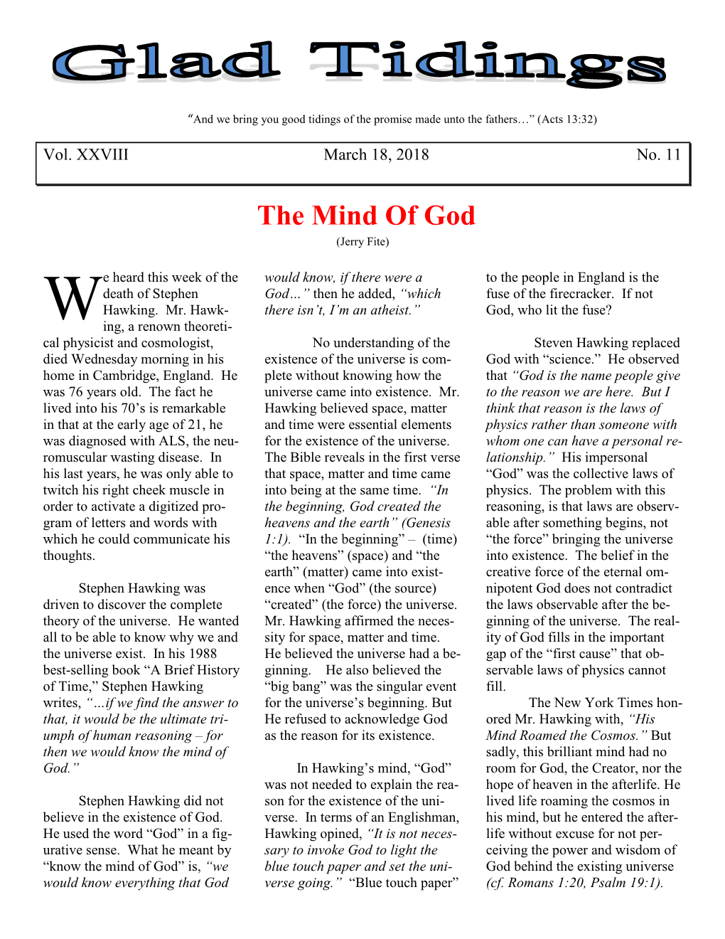 The Mind of God (Jerry Fite)