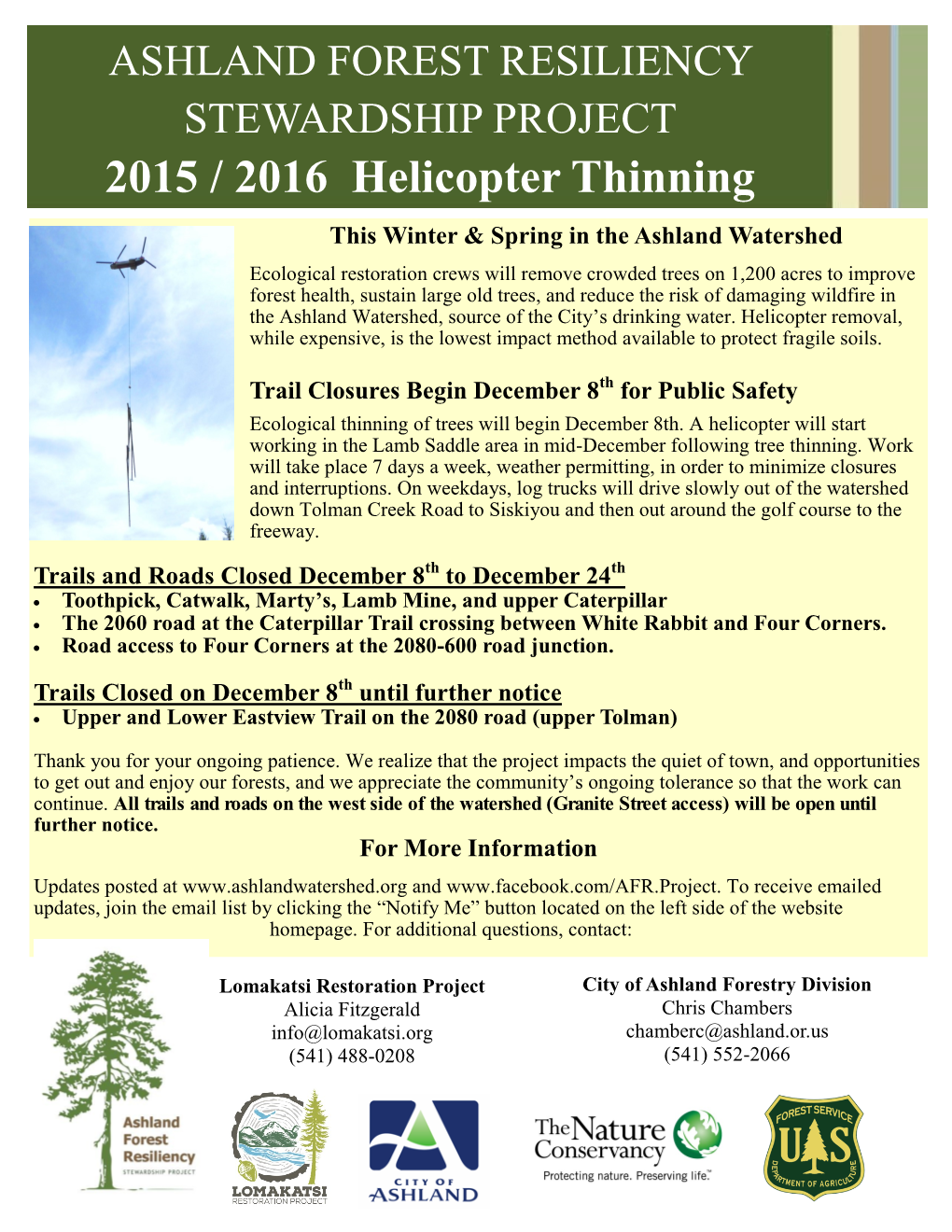 2015 / 2016 Helicopter Thinning