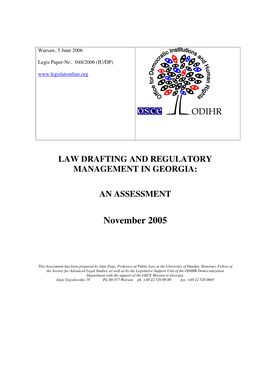 Law Drafting and Regulatory Management in Georgia