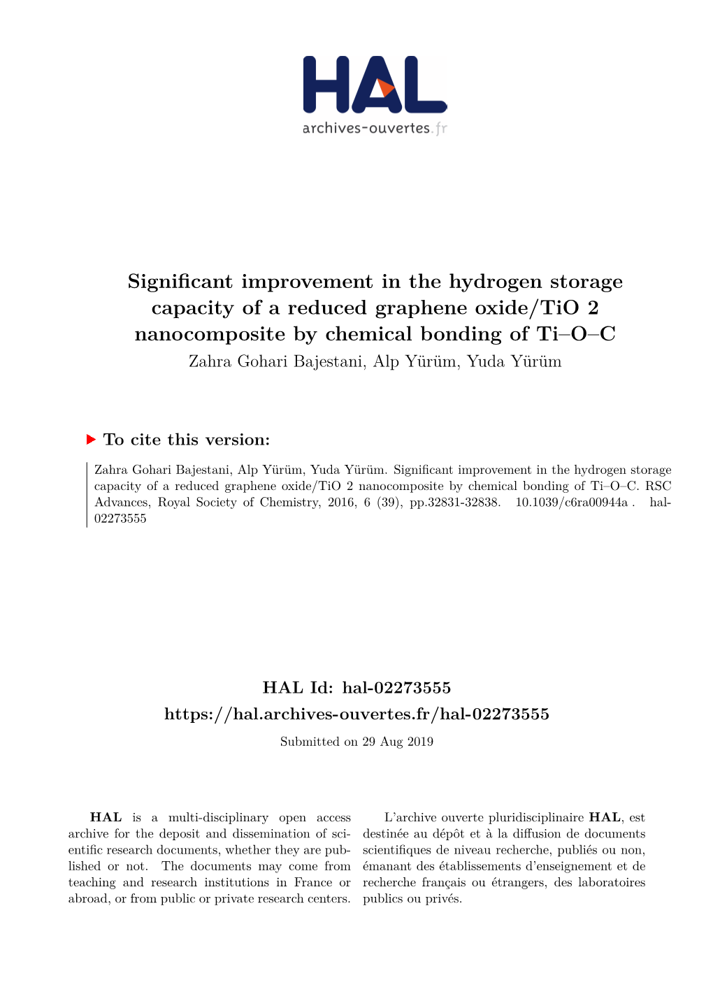Significant Improvement in the Hydrogen Storage Capacity of A