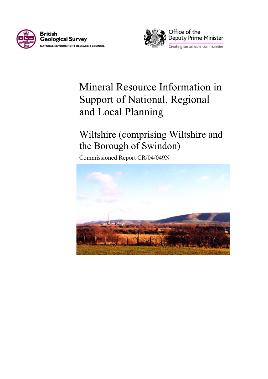 Mineral Resources Report for Wiltshire