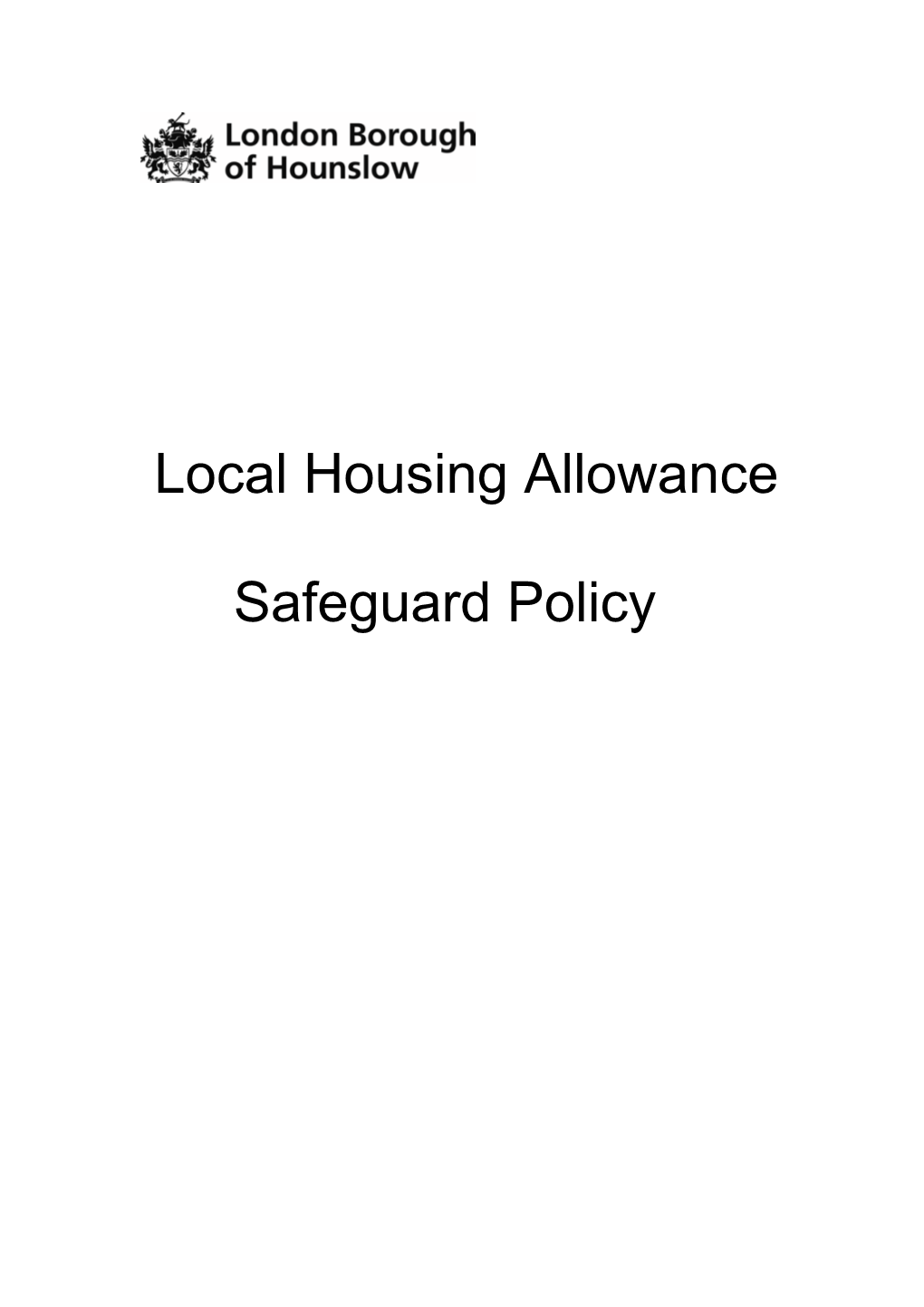 Local Housing Allowance Safeguard Policy