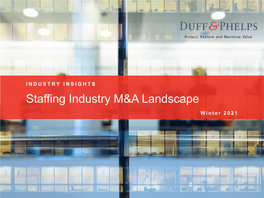 Staffing Industry M&A Landscape