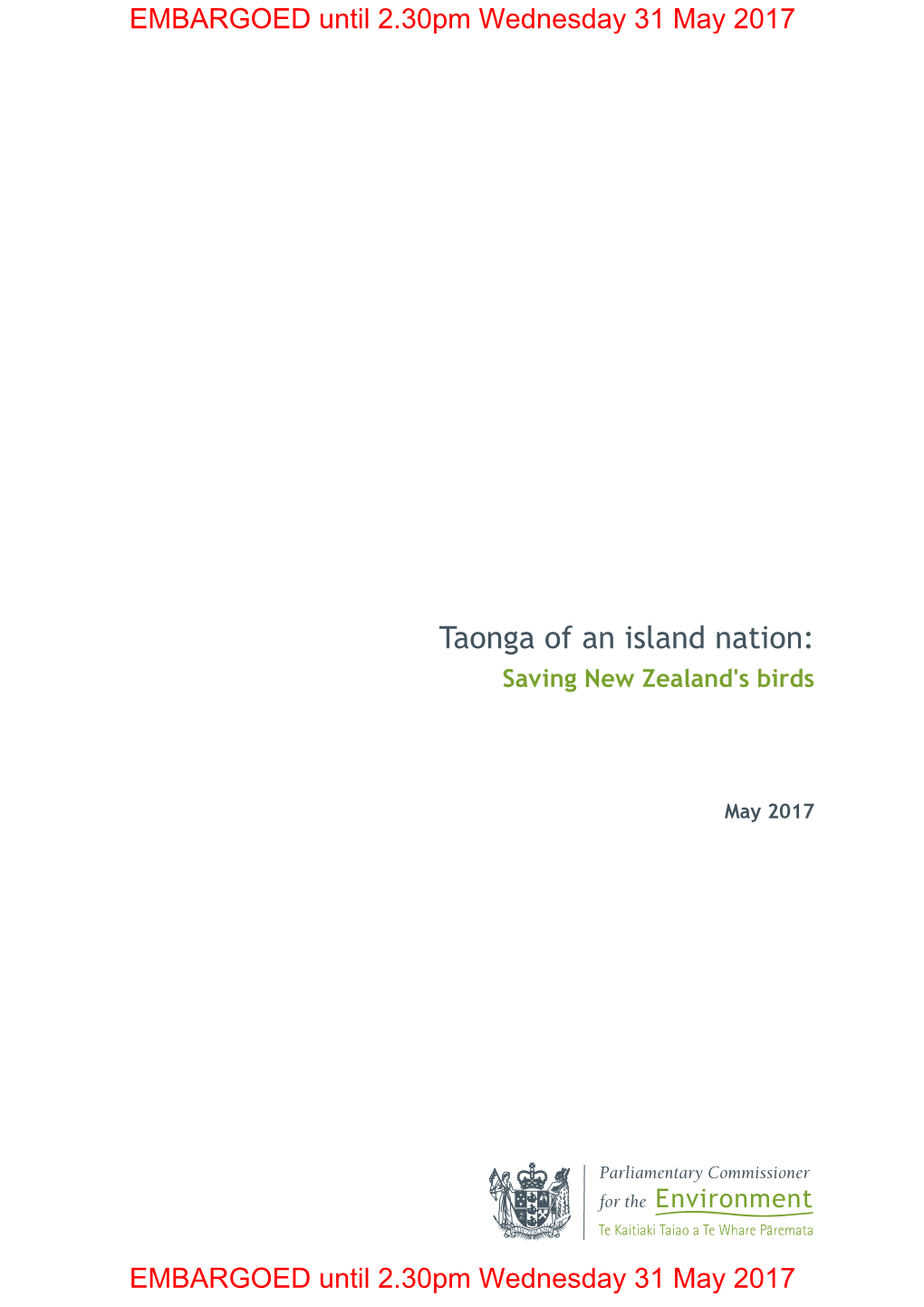 Taonga of an Island Nation: Saving New Zealand's Birds