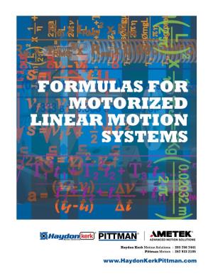 Formulas for Motorized Linear Motion Systems