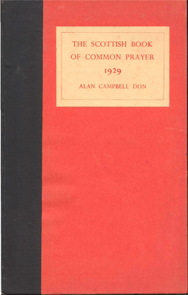 The Scottish Book of Common Prayer 1929