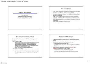 Practical Meta-Analysis -- Lipsey & Wilson Overview