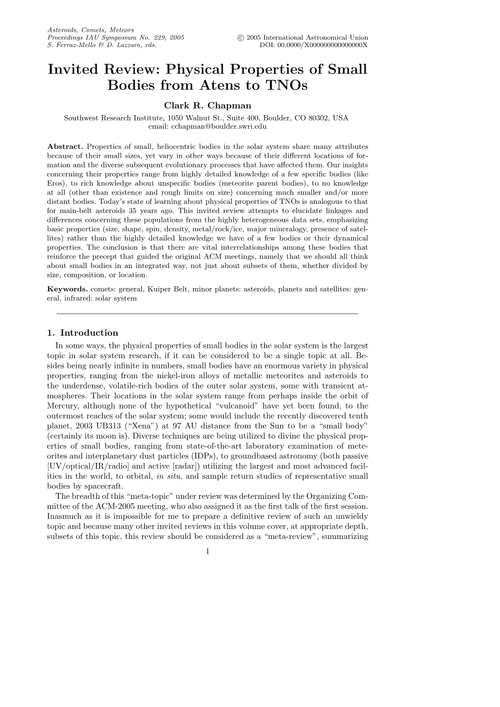 Physical Properties Of Small Bodies From Atens To Tnos Clark R DocsLib