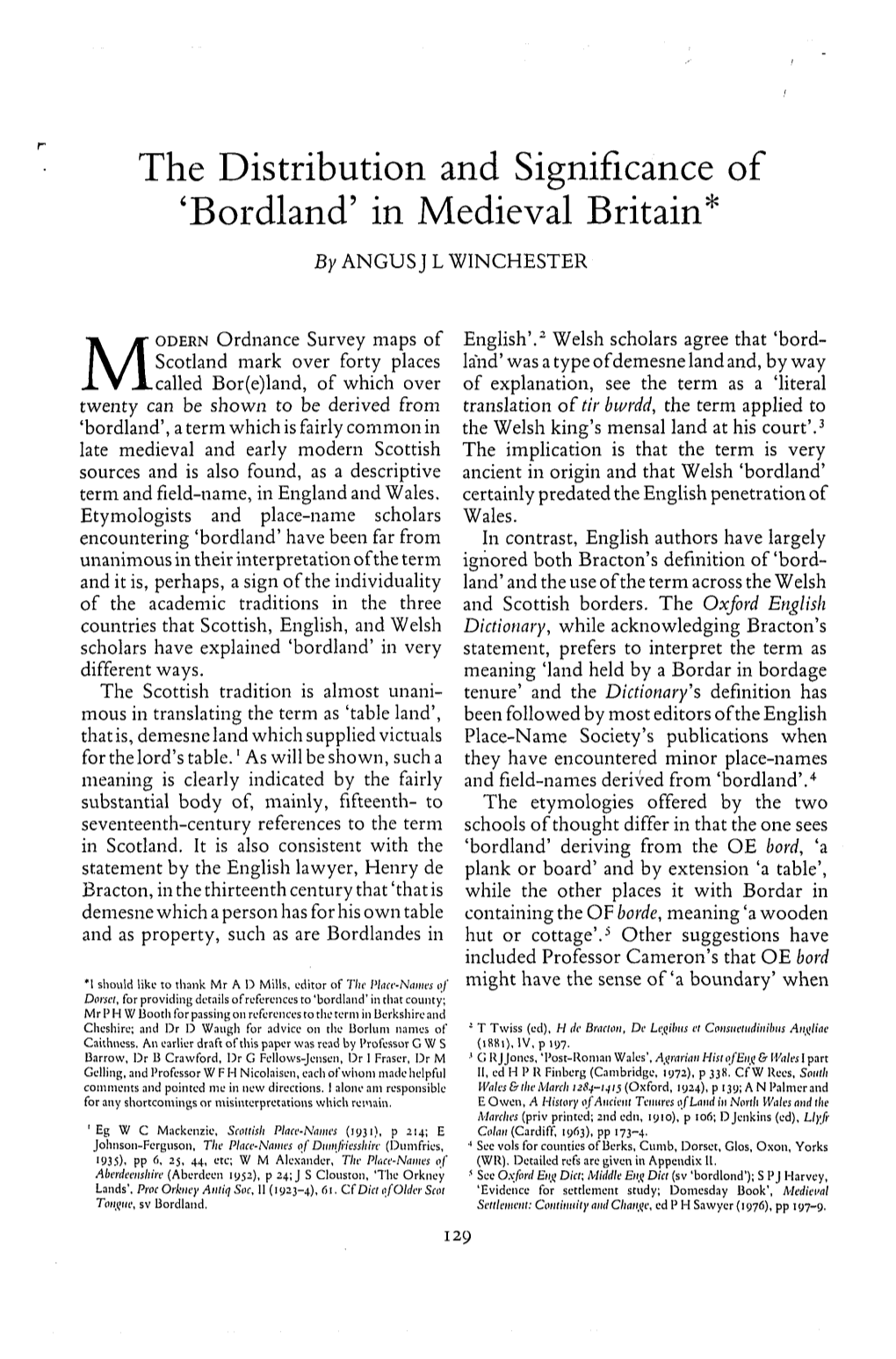 In Medieval Britain* by ANGUSJ L WINCHESTER