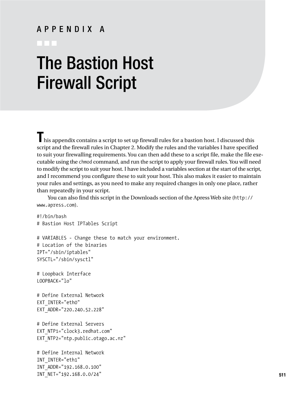 The Bastion Host Firewall Script