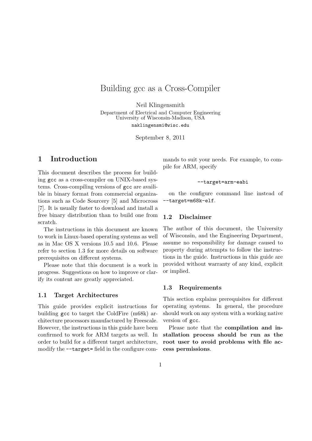 Building Gcc As a Cross-Compiler